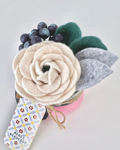 Mason Jar Flower-Pink Mason with Linen Ranunculus