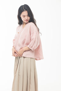 Mokpangit  A-line drop shoulder puff sleeves blouse