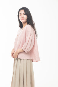 Mokpangit  A-line drop shoulder puff sleeves blouse