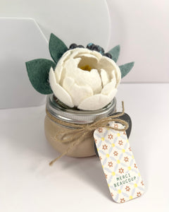 Mason Jar Flower - White Peony