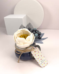 Mason Jar Flower - White Peony