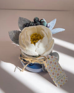 Mason Jar Flower - White Peony