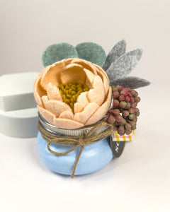Mason Jar Flower - Peach Pink Peony