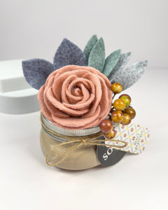 Mason Jar Flower - Pink Rose