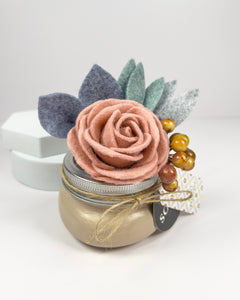 Mason Jar Flower - Pink Rose