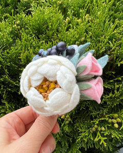Peony & Rosebud Wrist Corsage